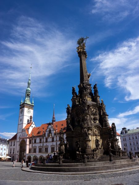 Olomouc moravia colonna santissima trinità e municipio repubblica ceca